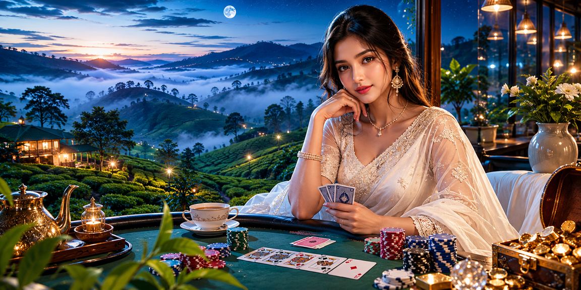 সিলেটের চা বাগানের পাশে একজন ব্যবহারকারী পোকার গেম খেলছেন